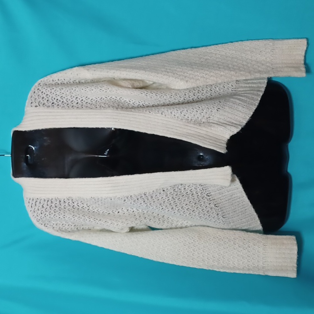 DELIA'S Women's Ivory Color Open Front Cardigan Sweater. Size L